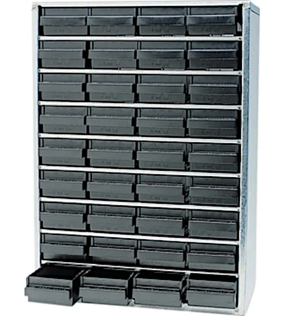 Skuffereol 936-01 ESD m/36 sorte antistatiske skuffer
