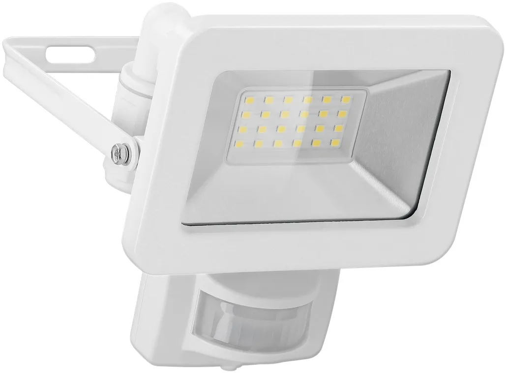 LED udendørs projektør,4000K,20 W, med bevægelsesdetektor Hvid