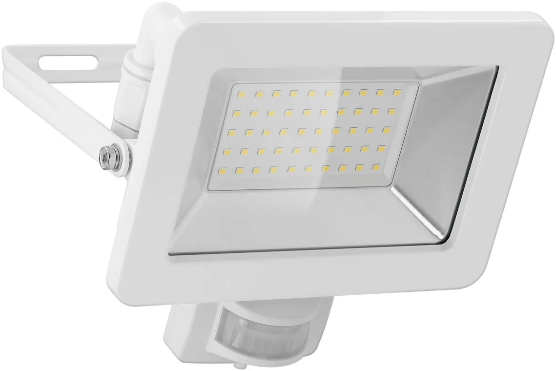 LED udendørs projektør,4000K,50 W, med bevægelsesdetektor Hvid