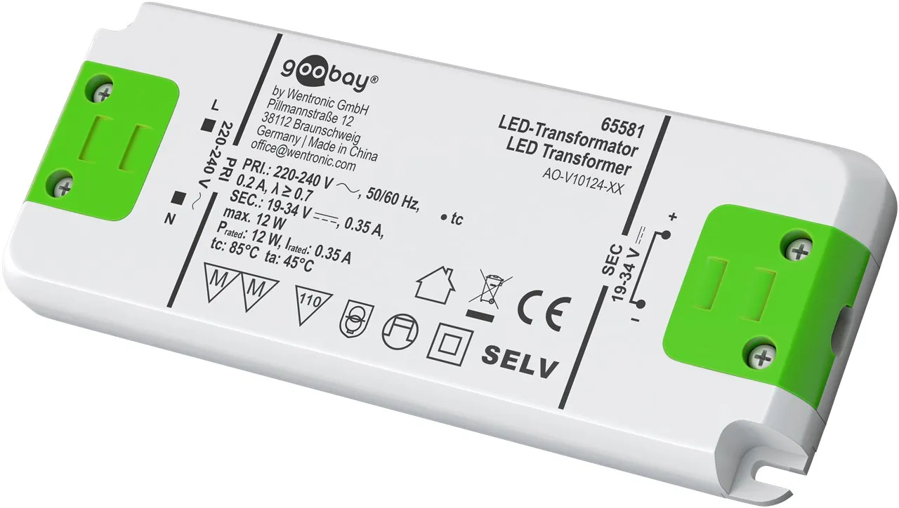LED-konstantstrøms-driver 350 mA/12 W 19-34 V