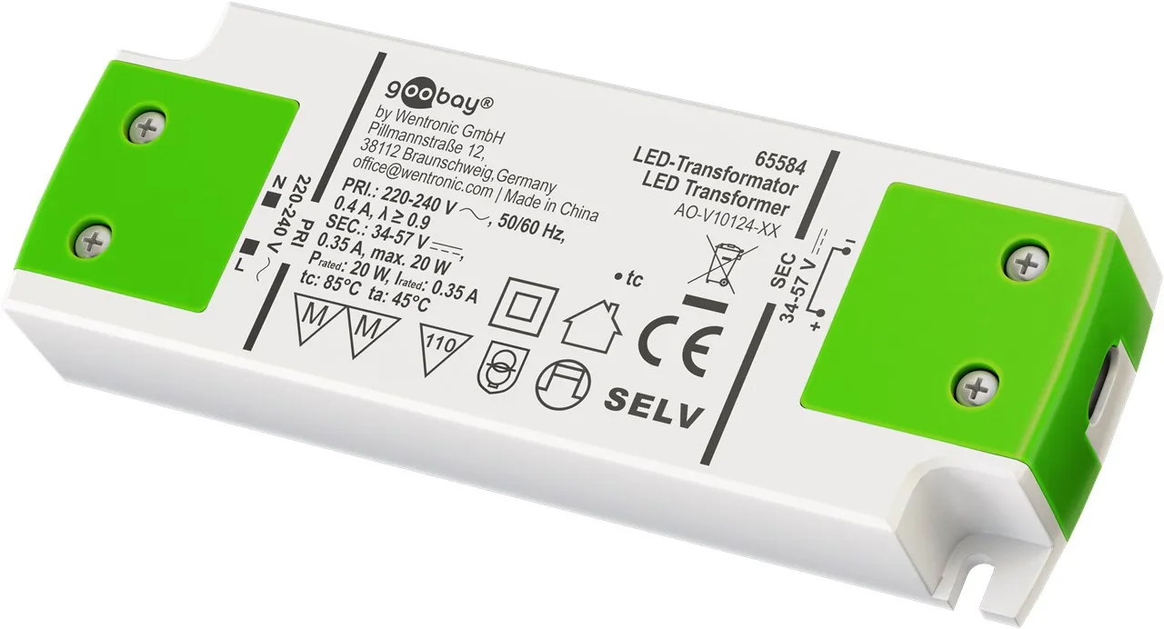 LED-konstantstrøms-driver 350 mA/20 W 34-57 V
