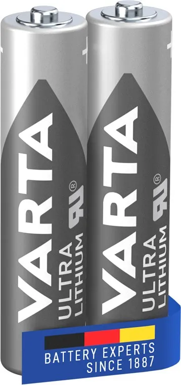 VARTA Ultra Lithium 1100mAh, FR03/AAA batterier, 2 stk.