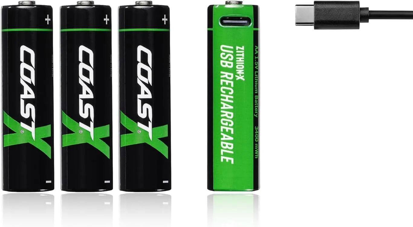Genopladeligt AA 2400mAh, Li-Ion, 1.5V batteri. Inkl ladekabel