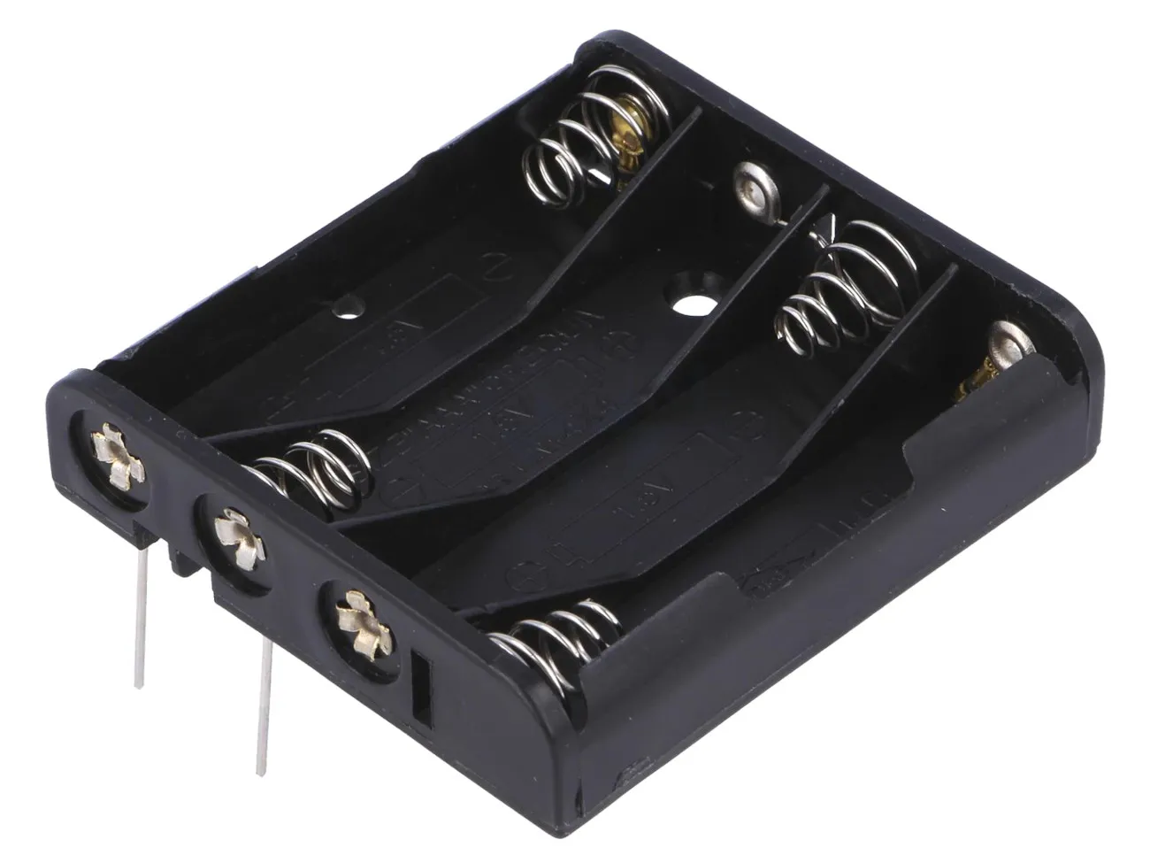 Batteriholder, 4 X AAA, Print PCB