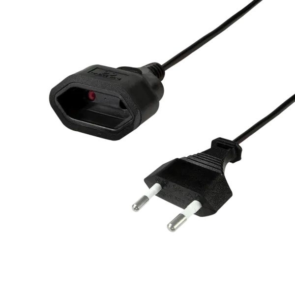 Euro Power Extension Cable 0,2m. sort