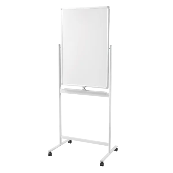 Whiteboard, 2-sidet skrivbar, 60x90 cm, på hjul, aluminiumsramme