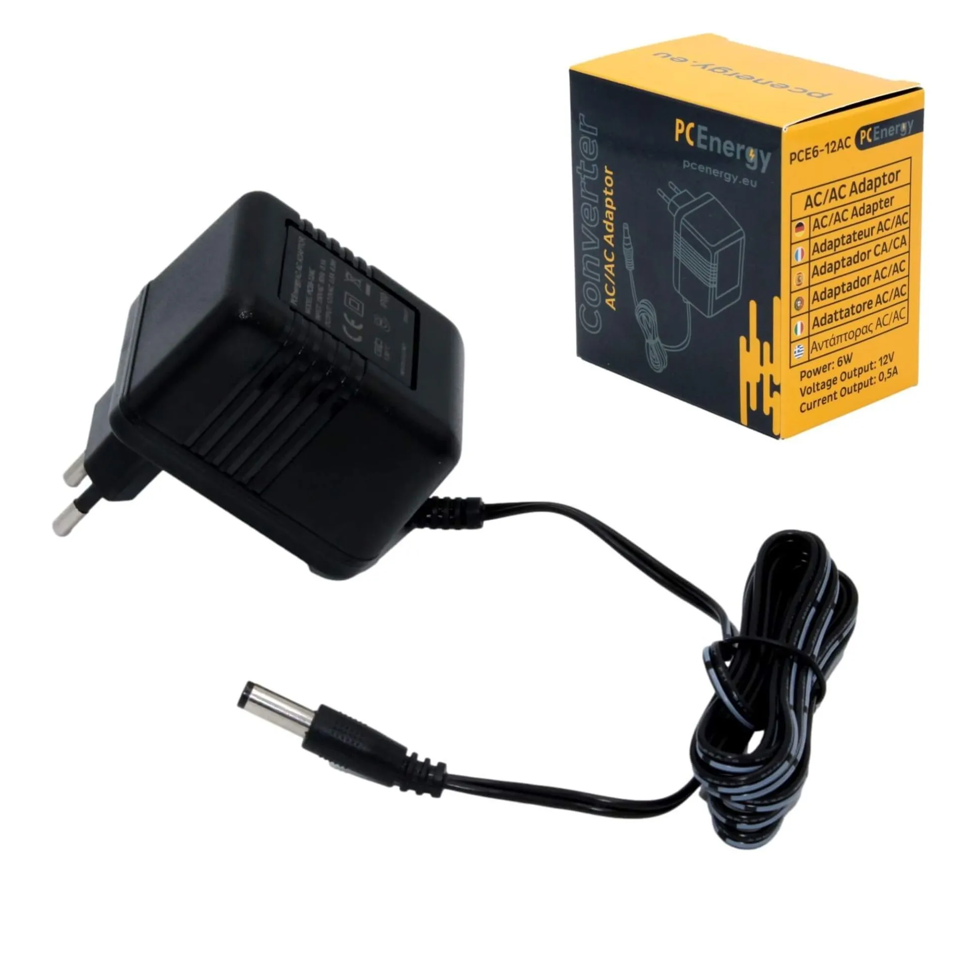 12VAC, 0.5A med 2.1/5.5 stik