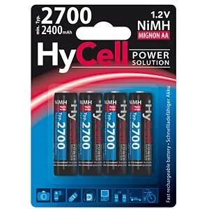 Genopladeligt NiMH Batteri, AA, 2700mAh 4-PACK