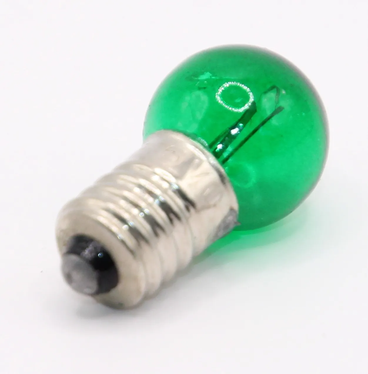 E10-Kuglelampe 2,5V 500mA 1,25W Ø=15x29mm. GRØN