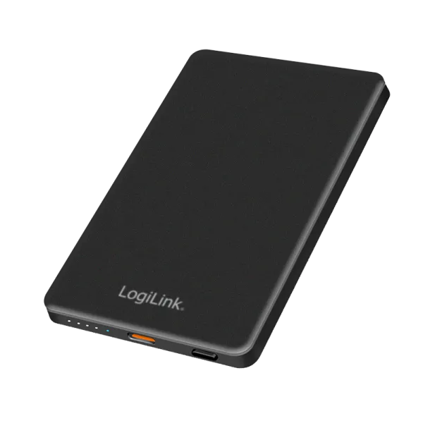 Magnetic power bank, 5,000 mAh, USB-C, PD 15^W, black