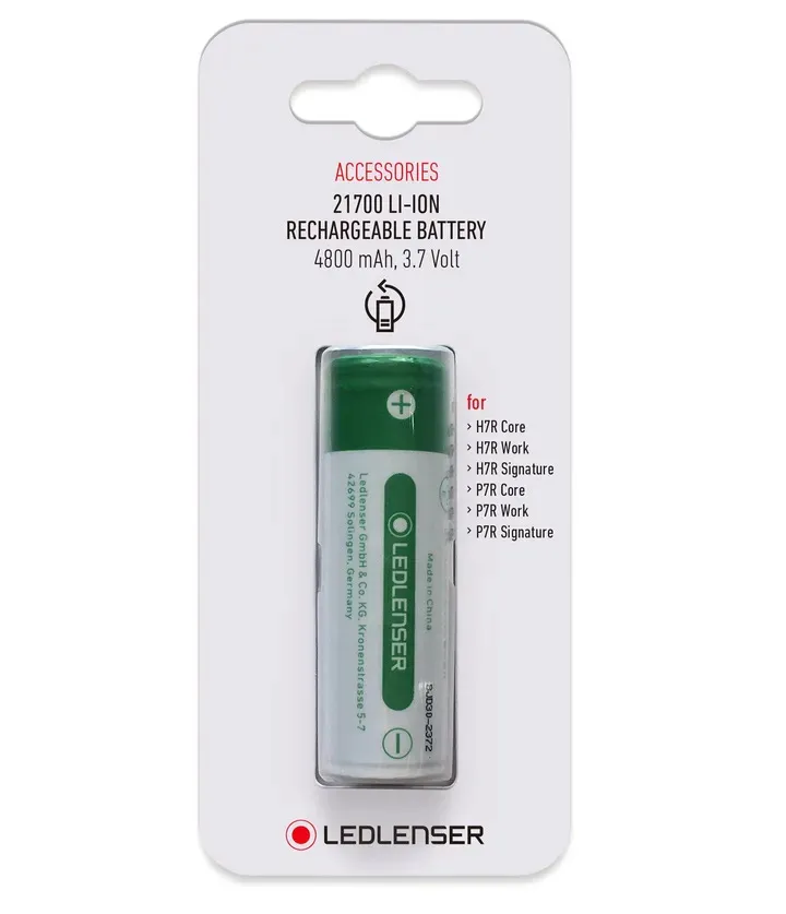 Genopladeligt 21700 Li-Ion, 3.7V, 4800mAh