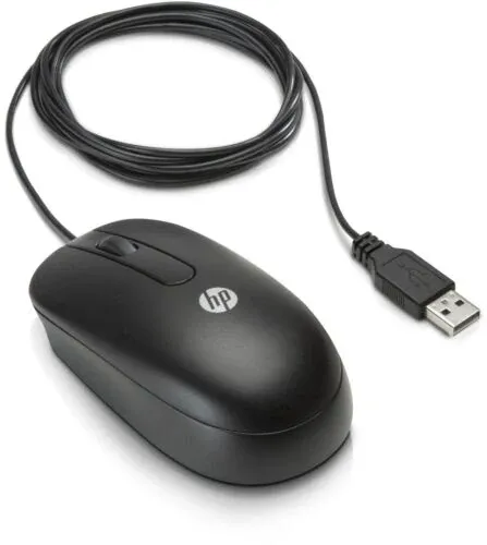 HP Mouse, med kabel USB, Sort