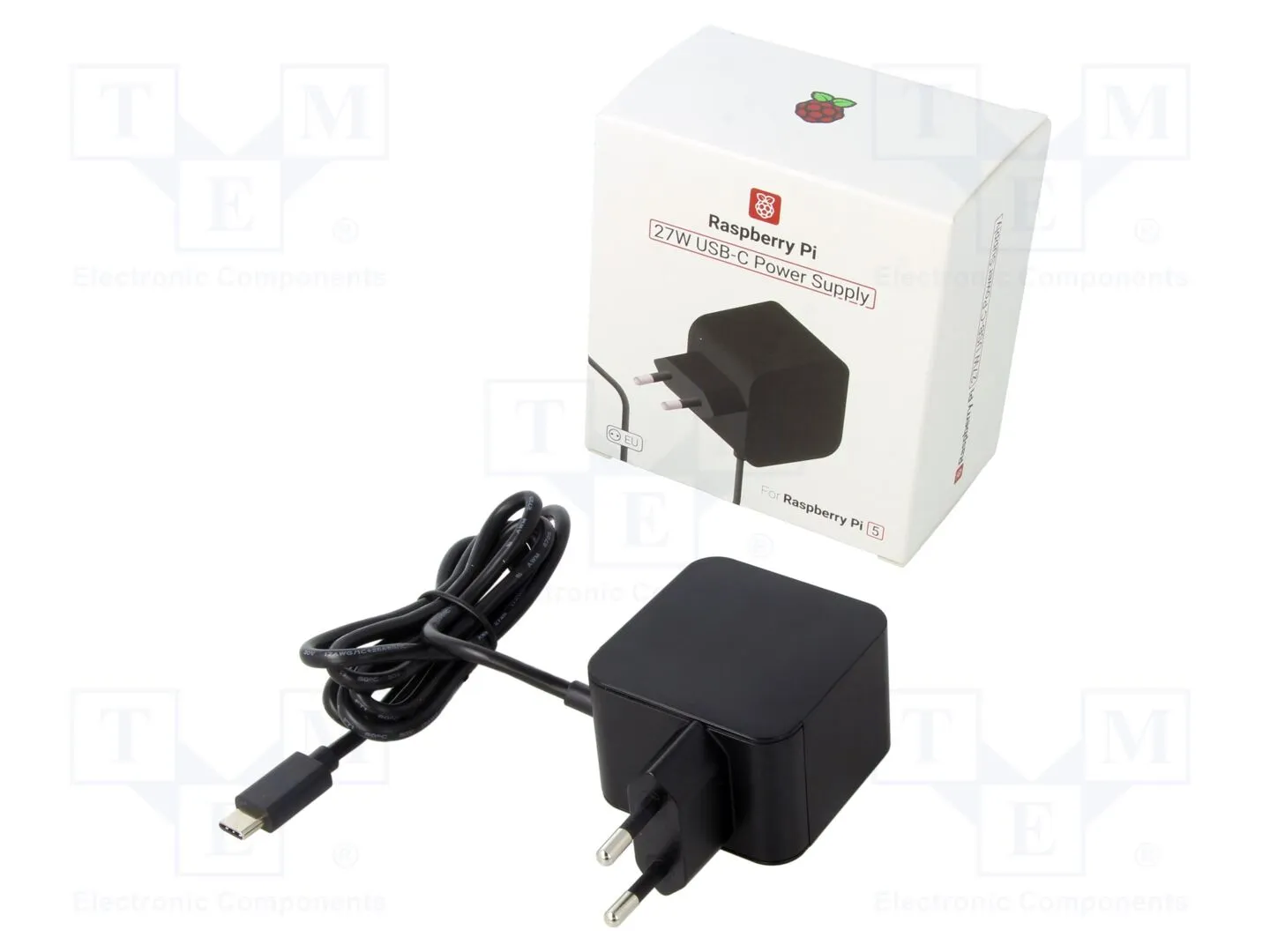 Strømforsyning Til Raspberry Pi 5, USB-C, 5A Sort