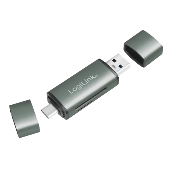 USB 3.2 Gen1 kortlæser, til SD- og microSD-kort, alu-kabinet