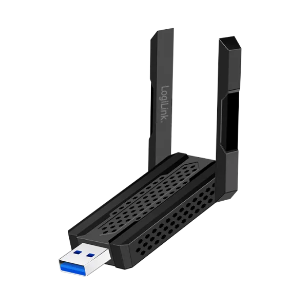Wi-Fi 6E 5,8 GHz USB-adapter, op til 1201 Mbit/s, 4 dBi-antenner, hotspot-funktion, sort