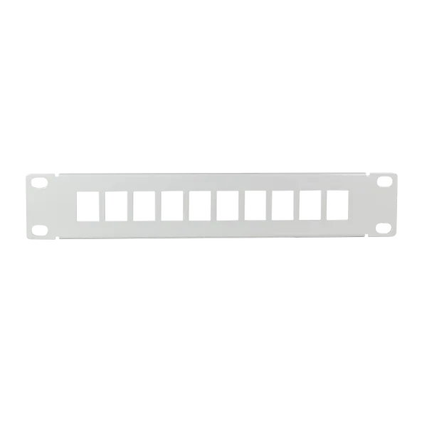 10"" patchpanel til 10 Keystone-stik, ubelastet, grå