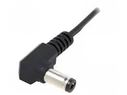 DC-kabel 2,5/5,5 vinklet 0.5mm² 1,46m løs ende SORT