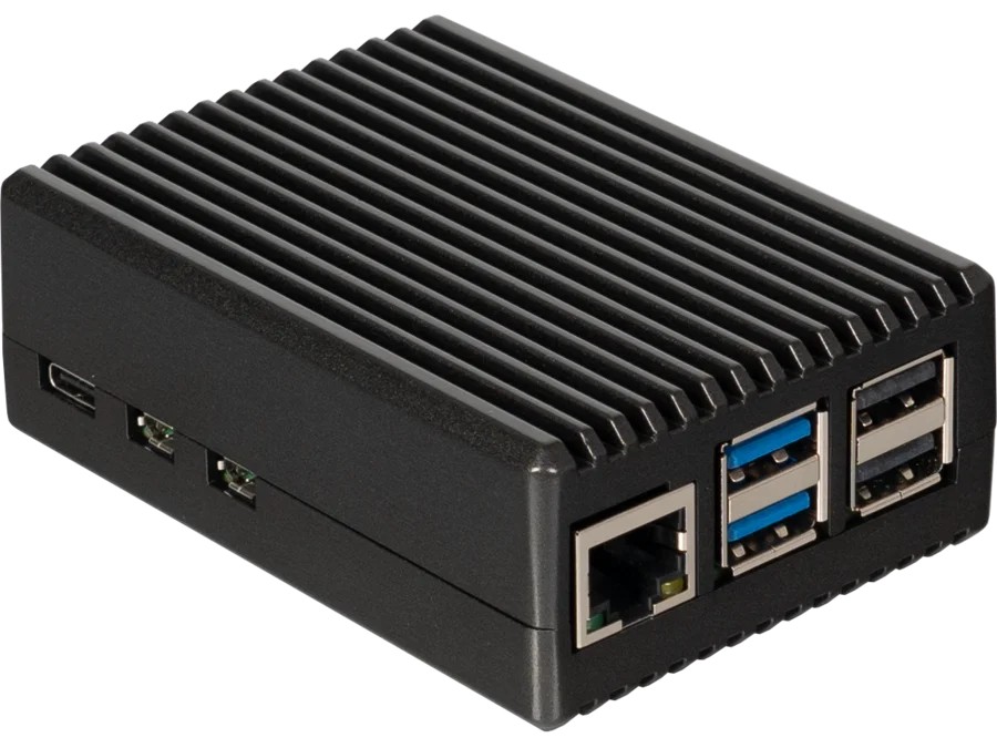 Kabinet til Raspberry Pi 5, Alu. Sort