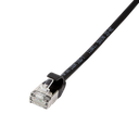 Patch cable SlimLine, Ultraflex, Cat.6A, U/FTP, black, 0,2 m