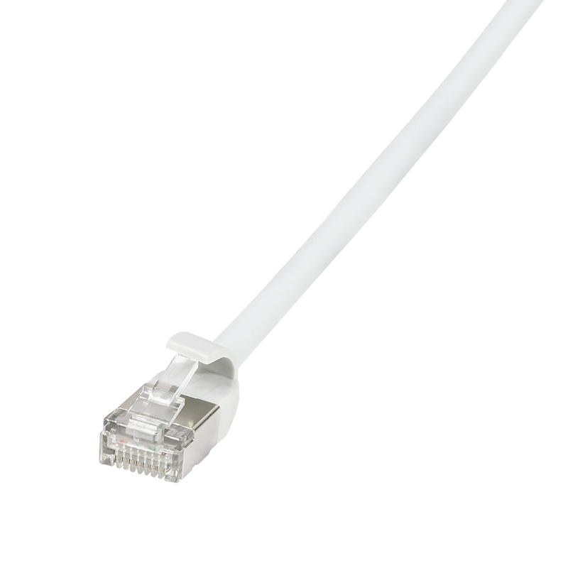 Patch cable SlimLine, Ultraflex, Cat.6A, U/FTP, white, 0.2 m