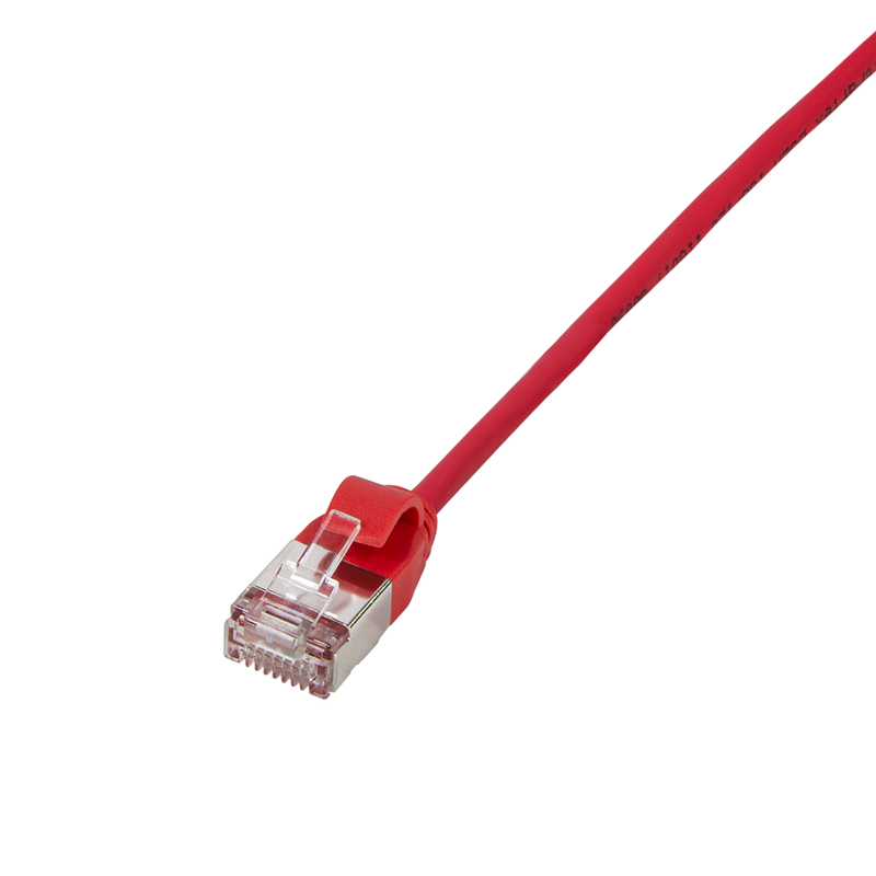Patch cable SlimLine, Ultraflex, Cat.6A, U/FTP, red, 0.2 m