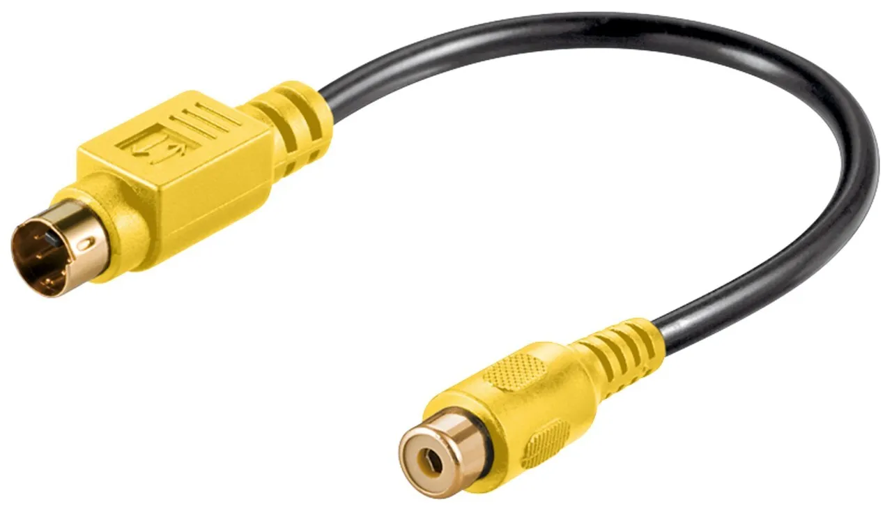 GOLD Cable S-VHS han - Phono hun, 0,2m