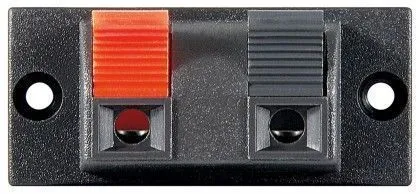Højttalerterminal, 2-pol, 21,5 x 52mm.