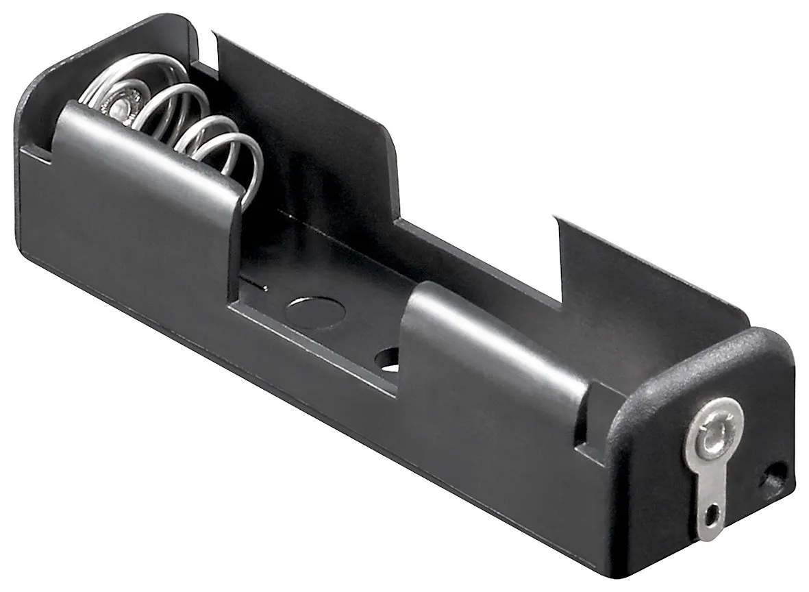 Batteriholder 1 X AA med loddeflige sort
