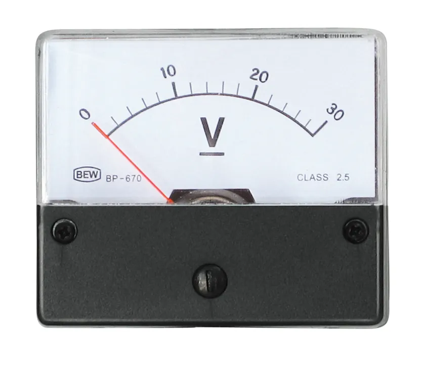 Indbygningsinstrument 0-30V DC