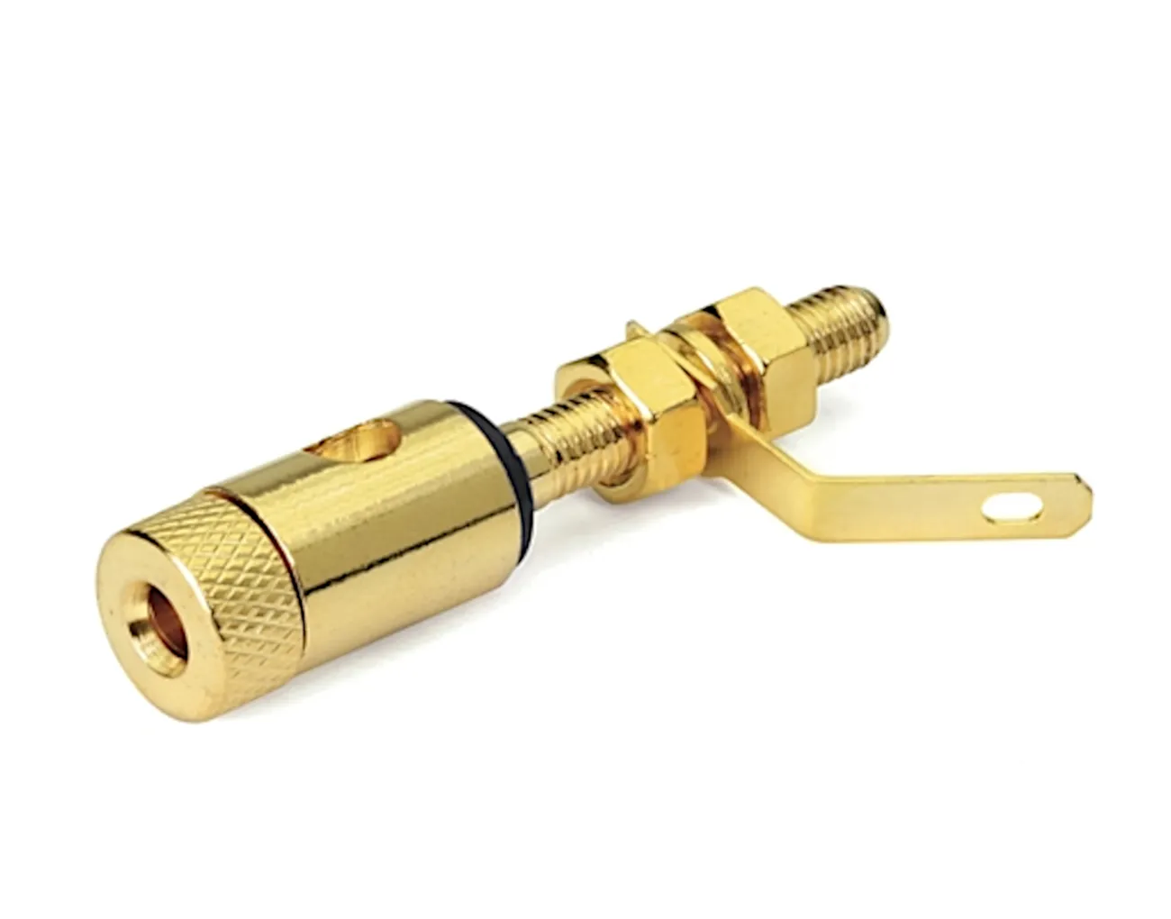 Bananbøsning chassis 4mm hun guld sort