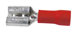 Spadestik rød 6,3 mm. hun 50 stk.
