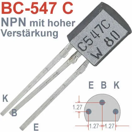 NPN 45V 0,1A 0,5W B:420-800 TO92