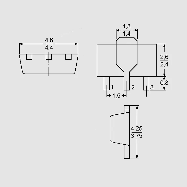 PNP 80V 1A 1,3W B:100-250 SOT89