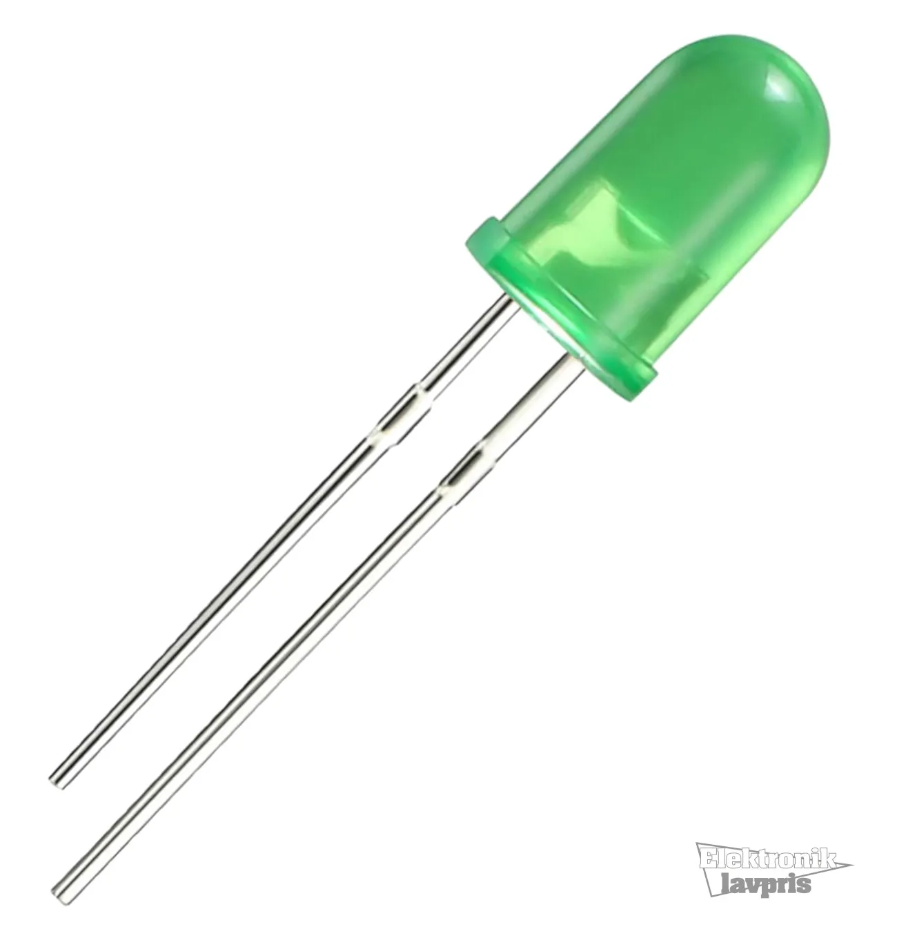 LED 5mm, diffus, 2,5mcd, 54°, grøn
