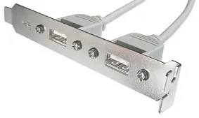 USB 2.0 slot kabel, 2xUSB A-hun -> 2x5-pin stik