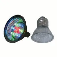 LED-lampe i MR 11 hus, E14 sokkel, 7 LED, multicolor