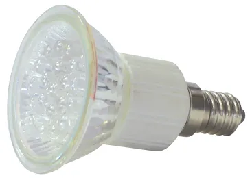 LED-lampe i MR 16 hus, E14 sokkel, 20 LED, rød