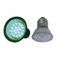 LED-lampe i MR 16 hus, E14 sokkel, 20 LED, grøn