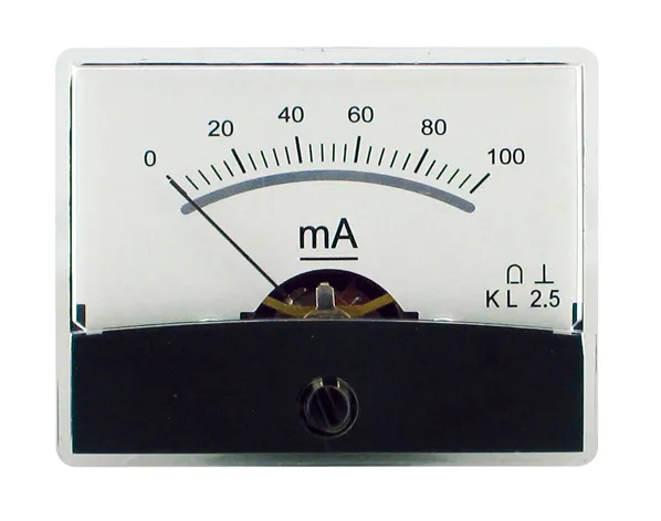 Måleinstrument med spejlskala 0-100mA DC