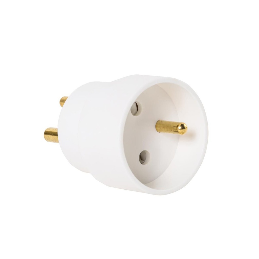 Schuko-adapter - DK han / SCHUKO hun,hvid,230V