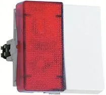 Afbryder 1 pol med rød lampe, hvid