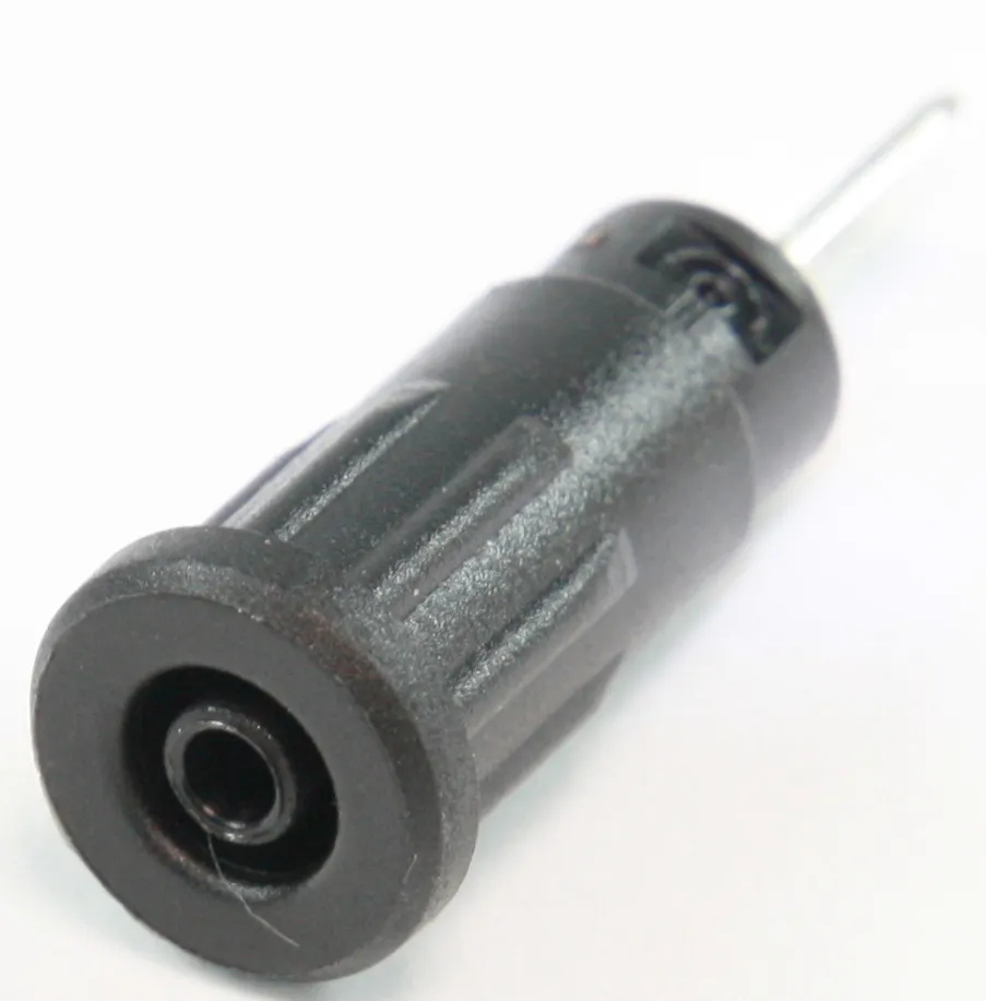 Sikkerhedsbanan bøsning, 2mm, SPADE, SORT