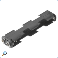 Batteriholder 4 x AA snaplås, Hvid