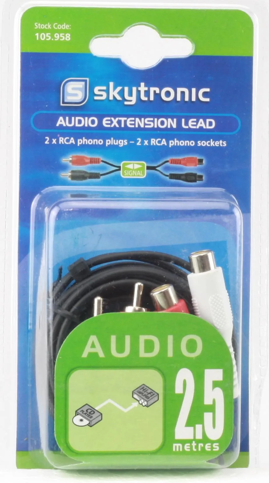 2 x PHONO (RCA) HAN - 2 x PHONO (RCA) HUN 2,5m