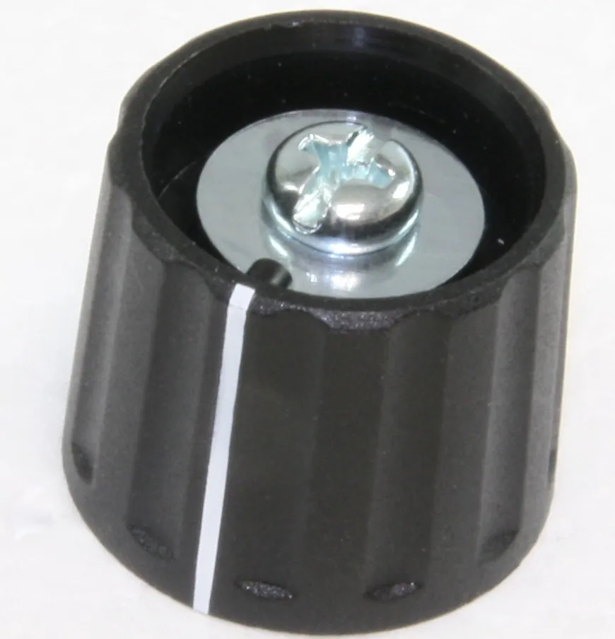 Knob 21/6mm Mat Sort med streg