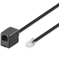 RJ12-RJ12 HAN/HUN kabel, 6m, SORT