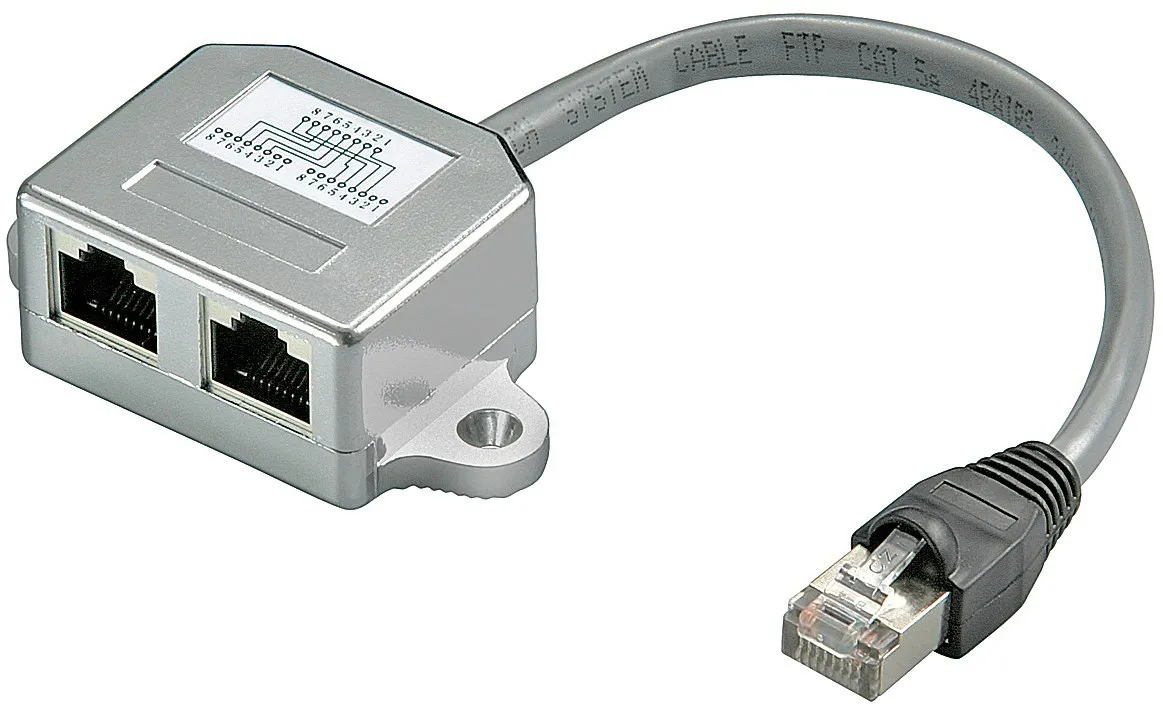 Cable splitter Pinout 2x ISDN; shielded(Y-adapter)