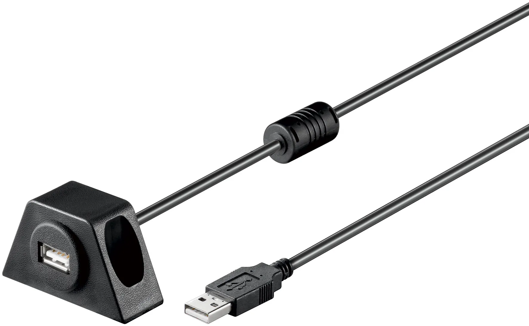 USB 2.0 Forlænger med fastspænding, 2m