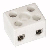 Porcelæns-klemrække 2-polet 2,5 mm² 450VAC
