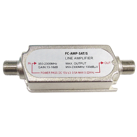 Satellite In-Line Amplifier 950-2300 MHz | Gain: 18 dB | 75 Ohm | Power pass